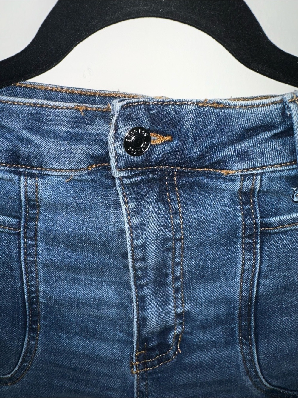 Express Women's Dark Blue Flare Jeans - Picture 5 of 9